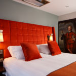 Bed in a privilege room in orange at mercure inverness hotel