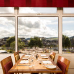 View over the River Ness from a table in the restaurant at mercure inverness hotel