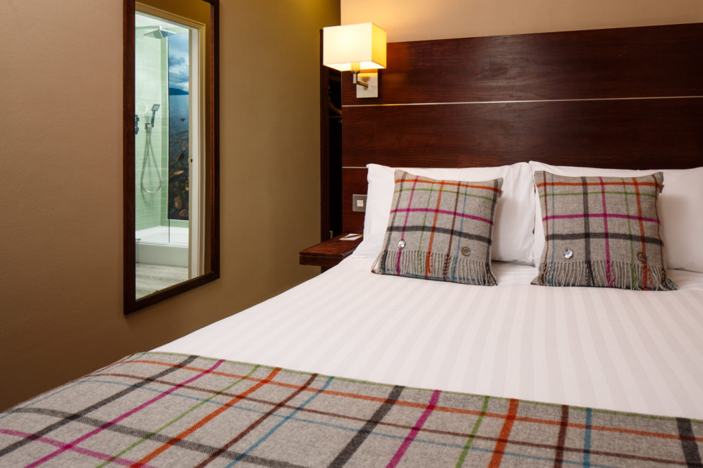 Double bed in a classic bedroom at mercure manchester piccadilly hotel